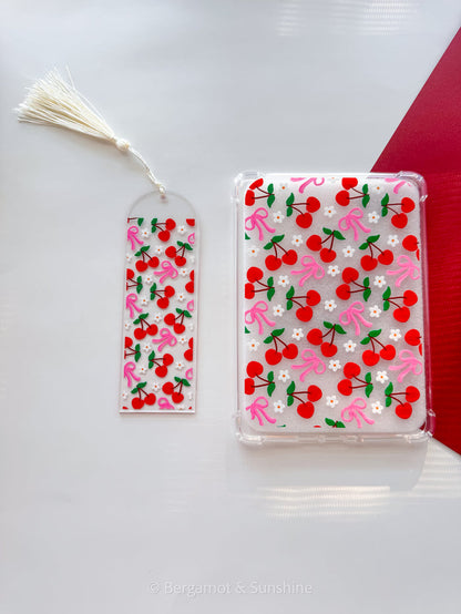 Cherries and Bows Ereader Case and/or Bookmark [Combined Listing]