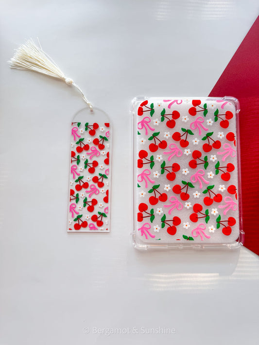 Cherries and Bows Ereader Case and/or Bookmark [Combined Listing]