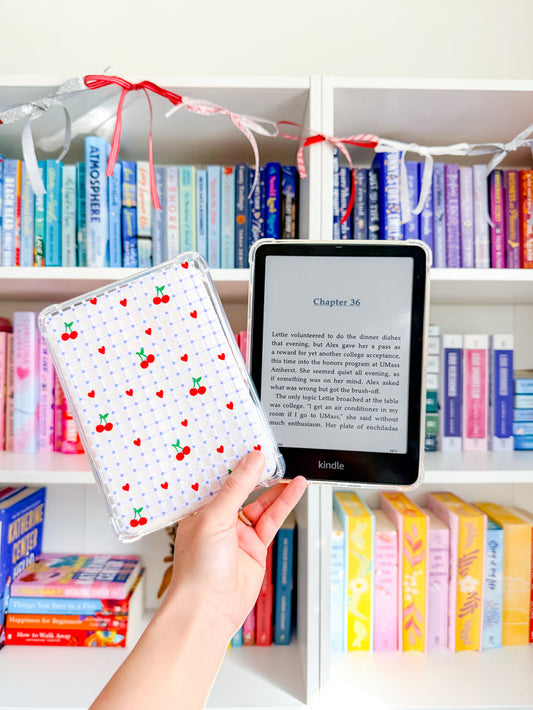 Cherry Grid E reader Case and/or Bookmark [Combined Listing]
