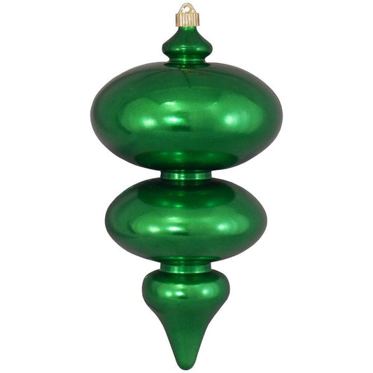 Christmas By Krebs 15" (380mm) Ornament, Commercial Grade Indoor Outdoor Moisture Resistant Shatterproof Plastic Finial Ornament (Blarney Green, 15 inch (380mm))