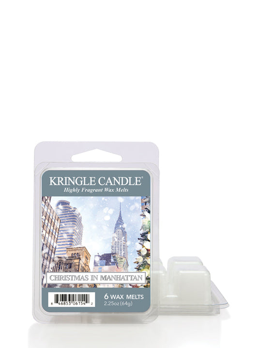 Kringle Candle Christmas in Manhattan wax melt packaging on a white background