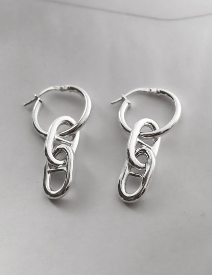 Chunky Anchor Chain Hoop örhängen | 925 silver