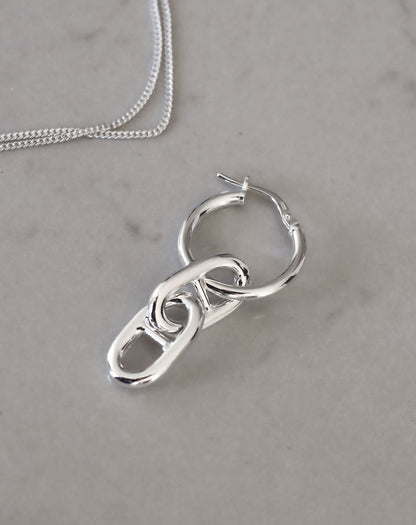 Chunky Anchor Chain Hoop örhängen | 925 silver