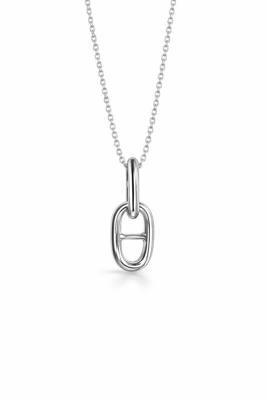 Silverhalsband med två ankarlänkar i kedja.