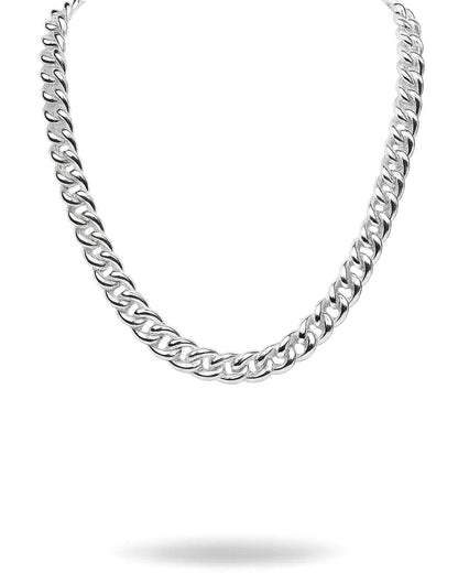 Halsband med bred silverkedja till dam. Chunky pansar kedja i 925 silver.