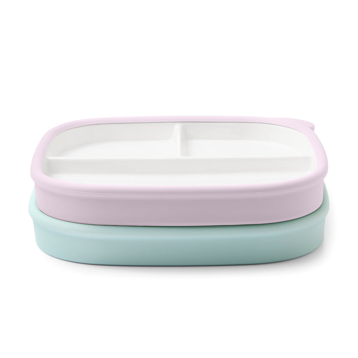 Clean Start Toddler Ceramic Divided Breakfast Plate - 2 Pack