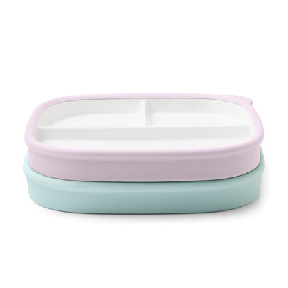 Clean Start Toddler Ceramic Divided Breakfast Plate - 2 Pack