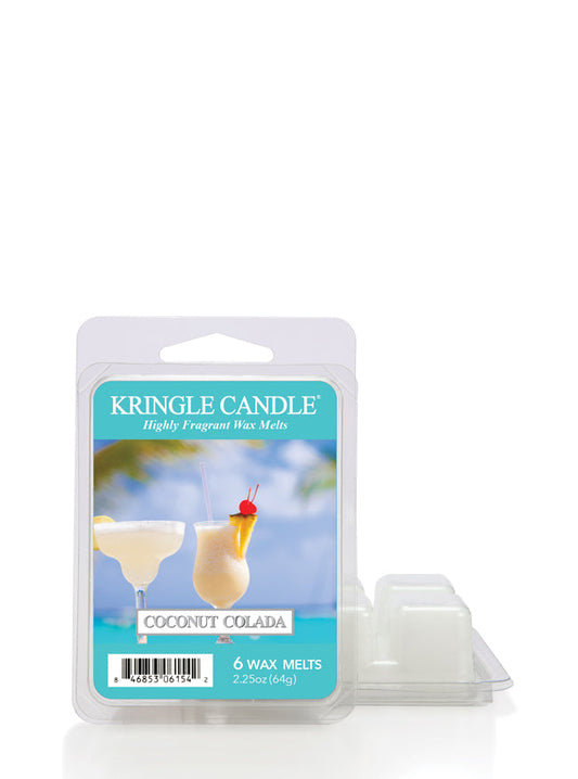 Kringle Candle Coconut Colada wax melt packaging on a white background