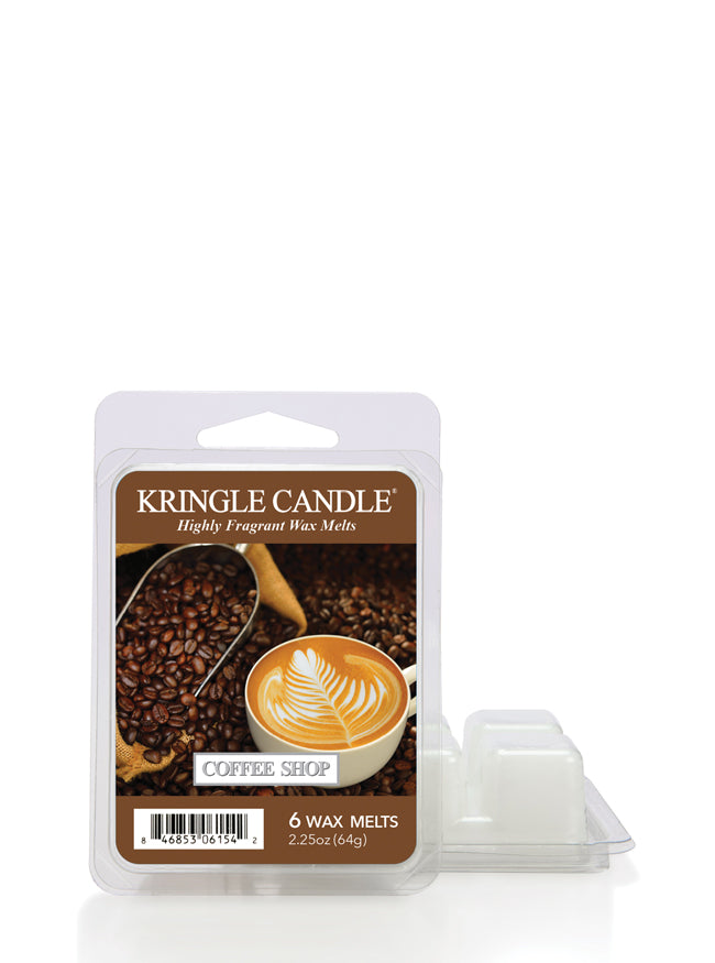 Kringle Candle Coffee Shop wax melt packaging on a white background