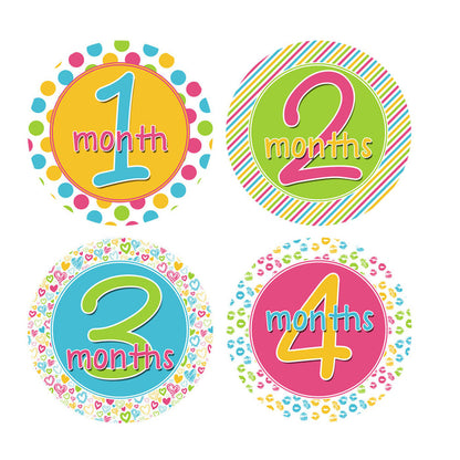 Colorful Monthly Baby Stickers onesie sticker - INKtropolis