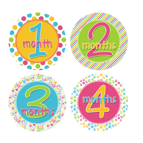 Colorful Monthly Baby Stickers onesie sticker - INKtropolis