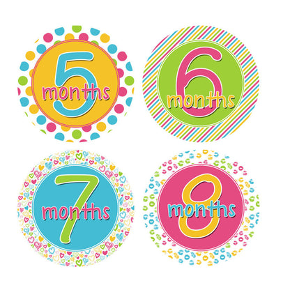 Colorful Monthly Baby Stickers onesie sticker - INKtropolis