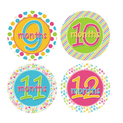 Colorful Monthly Baby Stickers onesie sticker - INKtropolis