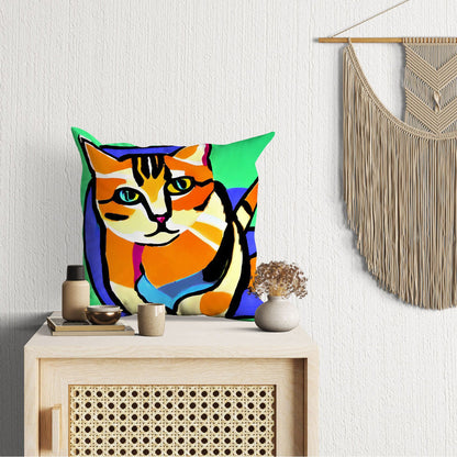 Colorful Cat Pillow Case, Abstract Throw Pillow, Soft Pillow Cases, Colorful Pillow Case, Contemporary Pillow, Large Pillow Cases