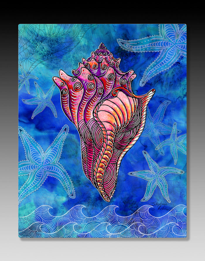 Conch Shell Aluminum Wall Art