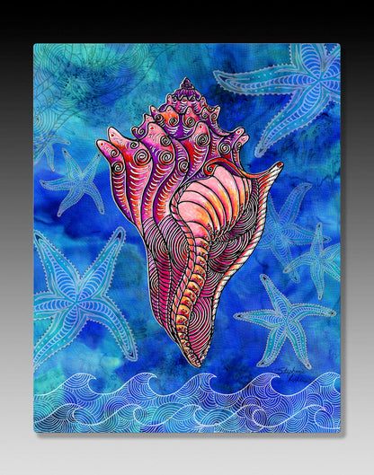 Conch Shell Aluminum Wall Art