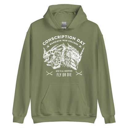 Conscription Day Hoodie - The Bean Workshop - Conscription Day, Fourth Wing, hoodie, Rebecca Yarros, The Empyrean