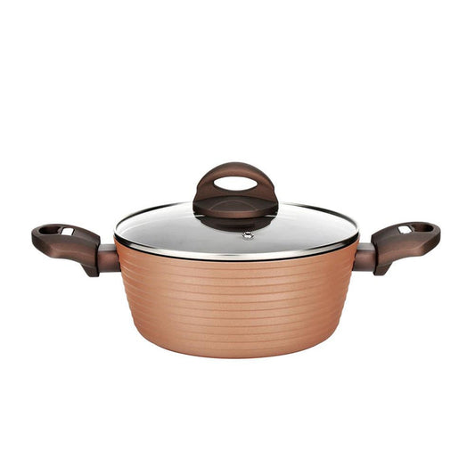 Cooking Pot With Lid -  Non-Stick Stylish Kitchen Cookware With Coffee Inside And Brown Outside (Works With Model: Nccw12Brw)