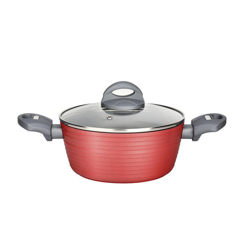 Cooking Pot With Lid -   Non-Stick Stylish Kitchen Cookware With Dark Gray Inside And Red Outside, 2 Quart (Works With Model: Nccw12Red)