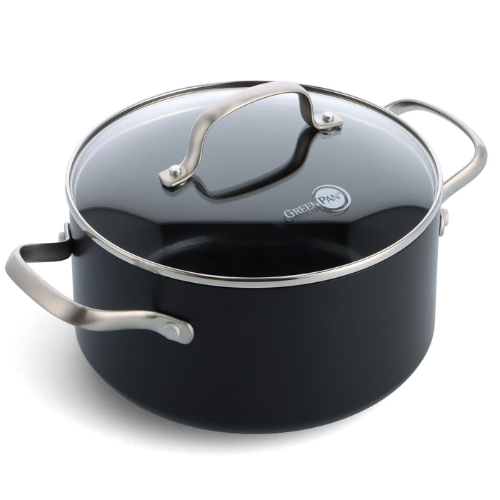 Copenhagen<br> Stock Pot with Lid, Black - 24cm