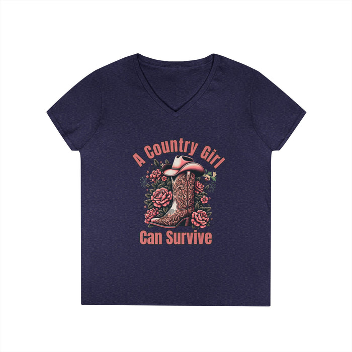 Country Girl V-Neck T-Shirt, -NEW 2025