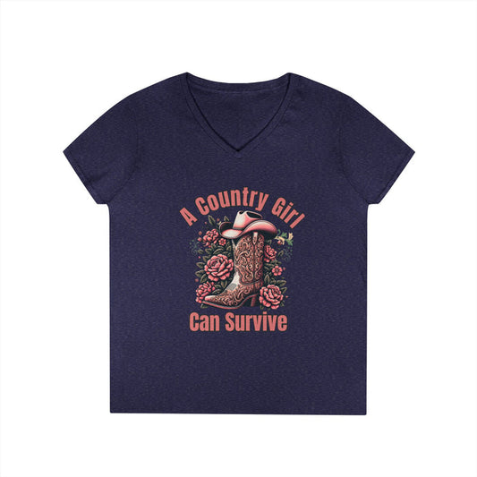 Country Girl V-Neck T-Shirt, -NEW 2025