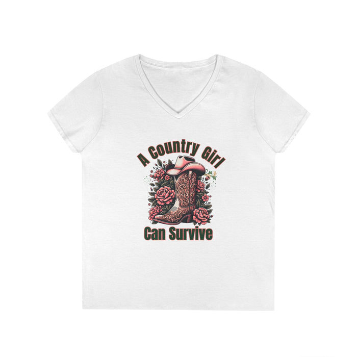 Country Girl V-Neck T-Shirt, -NEW 2025