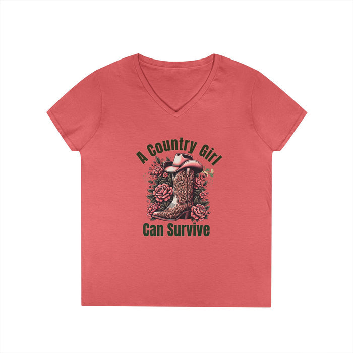Country Girl V-Neck T-Shirt, -NEW 2025