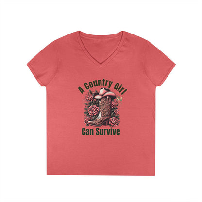Country Girl V-Neck T-Shirt, -NEW 2025
