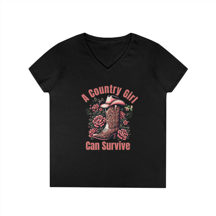 Country Girl V-Neck T-Shirt, -NEW 2025