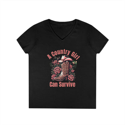 Country Girl V-Neck T-Shirt, -NEW 2025