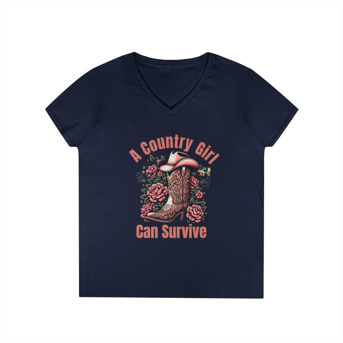 Country Girl V-Neck T-Shirt, -NEW 2025