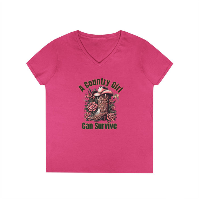 Country Girl V-Neck T-Shirt, -NEW 2025