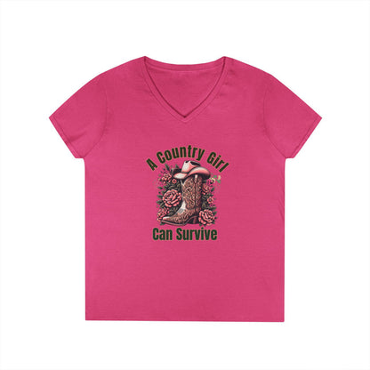 Country Girl V-Neck T-Shirt, -NEW 2025