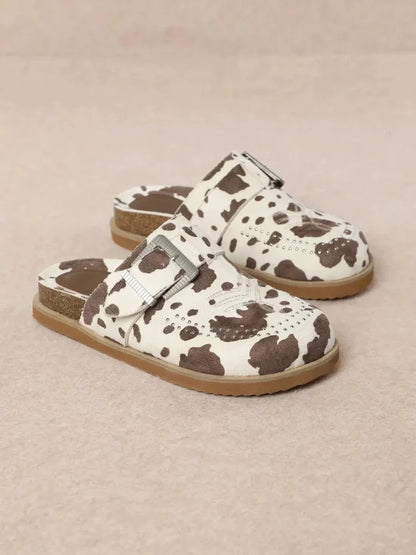 Cow Print Clog Sandals6