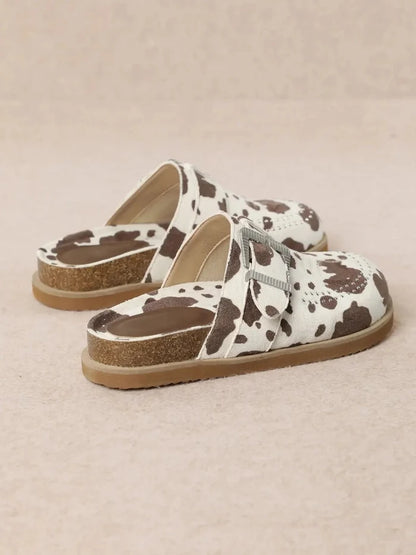 Cow Print Clog Sandals6