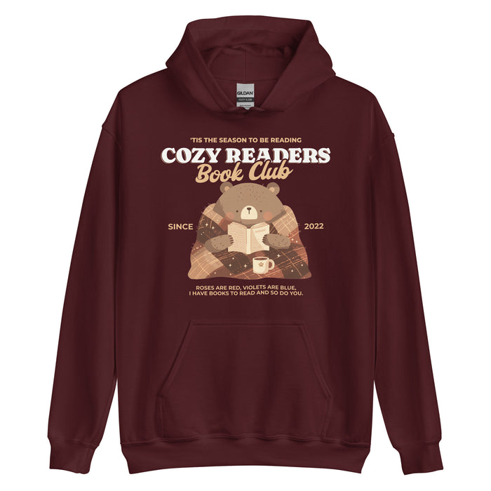 Cozy Readers Book Club Hoodie - The Bean Workshop - Autumn Vibes, Book Lover, Book Lover Gift, Cottagecore, Cozy Aesthetic, Cozy Bear, Cozy Pullover., Cozy Readers Book Club, Cozy Readers Book Club Hoodie, Cute Bear Graphic Hoodie, fall, Fall Aesthetic, Hoodie, Hygge, Reading Hoodie