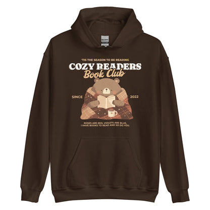Cozy Readers Book Club Hoodie - The Bean Workshop - Autumn Vibes, Book Lover, Book Lover Gift, Cottagecore, Cozy Aesthetic, Cozy Bear, Cozy Pullover., Cozy Readers Book Club, Cozy Readers Book Club Hoodie, Cute Bear Graphic Hoodie, fall, Fall Aesthetic, Hoodie, Hygge, Reading Hoodie