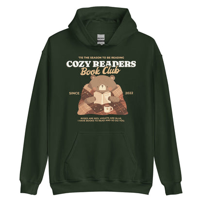 Cozy Readers Book Club Hoodie - The Bean Workshop - Autumn Vibes, Book Lover, Book Lover Gift, Cottagecore, Cozy Aesthetic, Cozy Bear, Cozy Pullover., Cozy Readers Book Club, Cozy Readers Book Club Hoodie, Cute Bear Graphic Hoodie, fall, Fall Aesthetic, Hoodie, Hygge, Reading Hoodie
