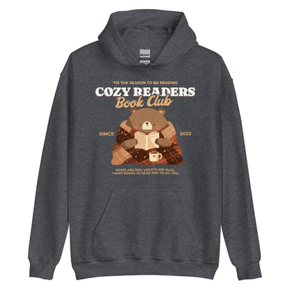 Cozy Readers Book Club Hoodie - The Bean Workshop - Autumn Vibes, Book Lover, Book Lover Gift, Cottagecore, Cozy Aesthetic, Cozy Bear, Cozy Pullover., Cozy Readers Book Club, Cozy Readers Book Club Hoodie, Cute Bear Graphic Hoodie, fall, Fall Aesthetic, Hoodie, Hygge, Reading Hoodie