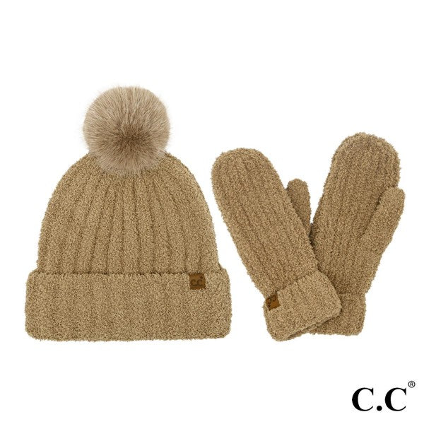 Cozy Yarn Hat and Mitten Set
