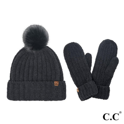Cozy Yarn Hat and Mitten Set