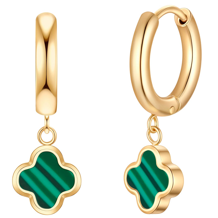 Creolen Clover Malachit (synth.)