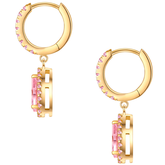 Creolen gold Zirkonia pink