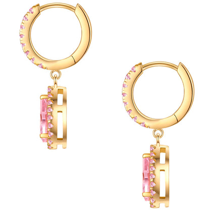 Creolen gold Zirkonia pink