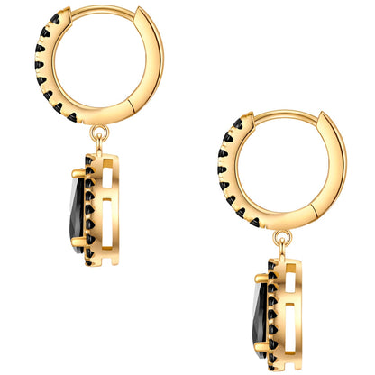 Creolen gold Zirkonia schwarz