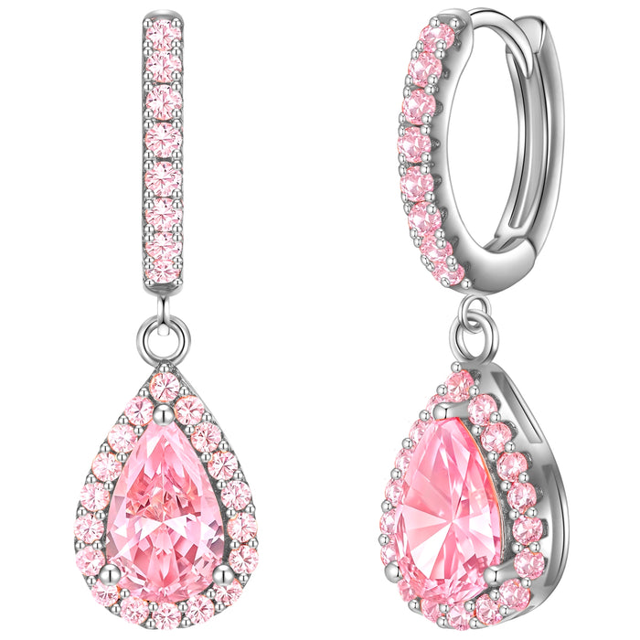 Creolen Zirkonia pink