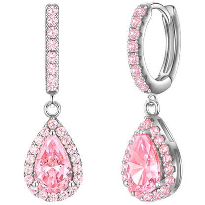 Creolen Zirkonia pink