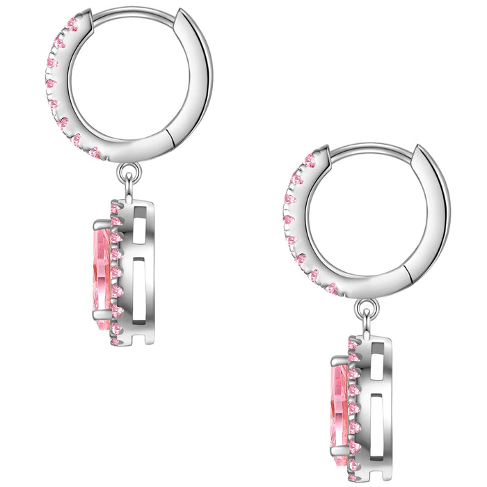 Creolen Zirkonia pink