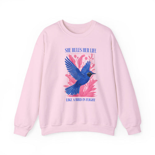 Crewneck Sweatshirt - LYRICS  "She Rules Her Life Like a Bird in Flight" NEW